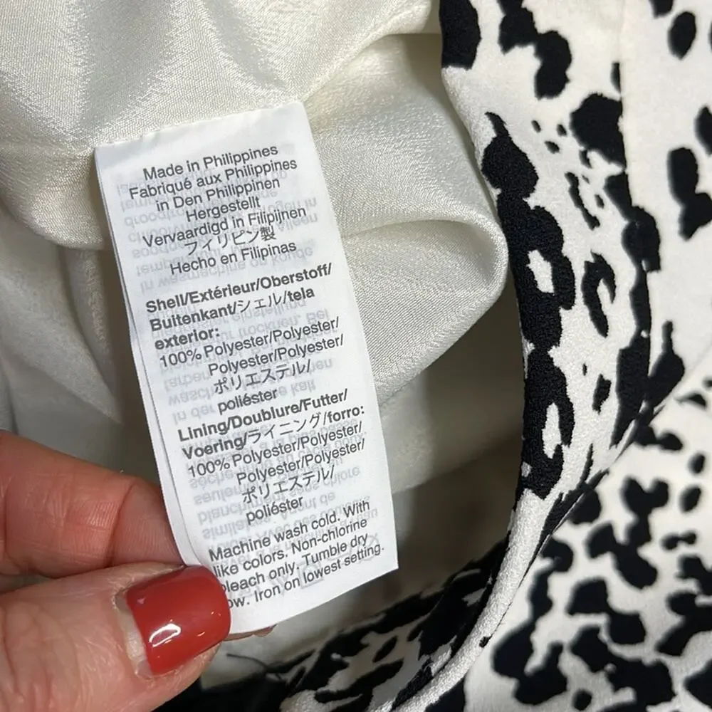 J. CREW Black White Animal Print Side Zip Shorts Women’s Size 2